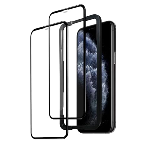 iTedel 2er Pack Panzerglas Schutzfolie für iPhone 11 Pro Max und XS Max - 5D Technologie Gehärtetes Glas mit Ausrichtungsrahmen für einfache Anbringung und ultimativen Displayschutz. von iTedel