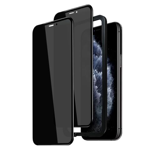iTedel 2er-Pack Panzerglas für iPhone 11 Pro, XS & X Privacy-Schutzfolie Vollständiger Schutz mit Anti-Spionage Anti-Fingerabdruck- und Anti-Kratz-Technologien von iTedel