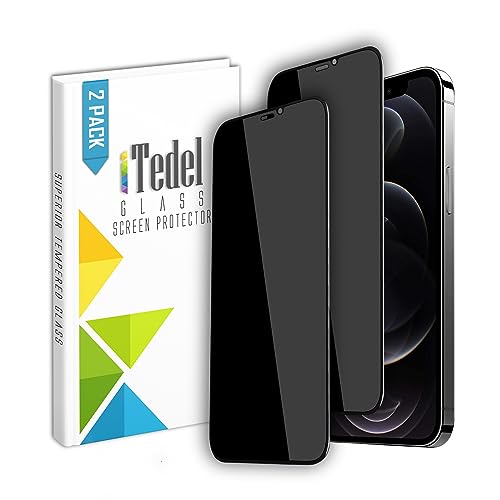 iTedel 2er Pack iPhone 12 Pro Max Panzerglas Schutzfolie Privacy - Vollständiger Schutz mit Anti-Spionage gehärtetem Glas, Anti-Fingerprint und Anti-Scratch Technologien von iTedel