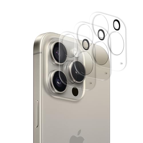 iTedel 3er-Pack iPhone 15 Pro und iPhone 15 Pro Max Panzerglas Kameraschutz, Vollständig Transparent, Hohe Auflösung, Kratzfest und Fingerabdruckresistent von iTedel
