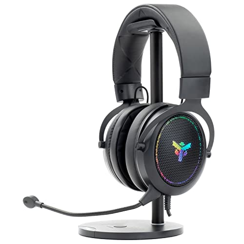 Itek H500 Gaming Headset - Gaming Headset mit abnehmbarem Mikrofon, 7.1 Surround-Kopfhörer, Externe Geräuschunterdrückung, RGB-LED-Beleuchtung, geeignet für PC und Konsole, schwarz, einstellbar. von iTek