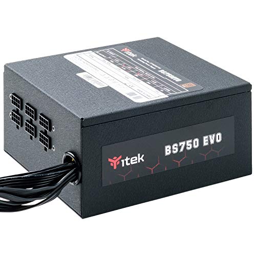 iTek ITPSEBS750 Netzteil für PC BS750 EVO – 750 W, HDB Hydraulic Dynamic Bearing 12 mm, aktiver PFC-Schutz, Effizienz-Zertifizierung 80 Plus Bronze, halbmodulares Free Plug von iTek