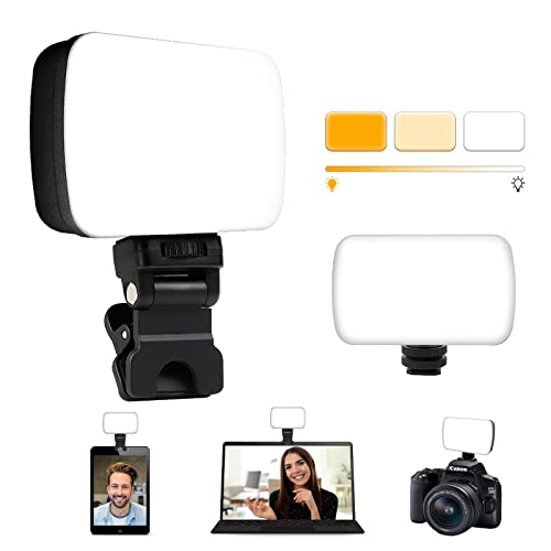 Wiederaufladbare LED-Videokonferenz Beleuchtungsset mit Cold Shoe für Tablet/Laptop/Camera,10 Helligkeitsstufen,3 Lichtmodi,eingebauter 1500-mAh-Akku für Home Office/Live-Stream/Fotografie/Fernarbeit Wiederaufladbare LED-Videokonferenz Beleuchtungsset mit Cold Shoe für Tablet/Laptop/Camera,10 Helligkeitsstufen,3 Lichtmodi,eingebauter 1500-mAh-Akku für Home Office/Live-Stream/Fotografie/Fernarbeit von iVAOOZE