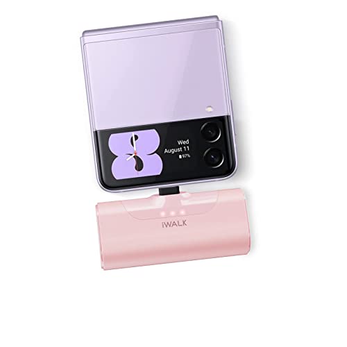 iWALK Powerbank USB C 4500mAh, Ultrakompakte Tragbares Externes Ladegerät, Mini Externer Akku Kompatibel mit Samsung Galaxy S24/S23/S22/S21/A54/A34, Huawei, Xiaomi und andere UBS C-Handys, Rosa von iWALK