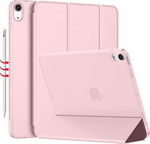 Hülle kompatibel mit iPad Mini 6 Hülle (8,3 Zoll, Modell 2021) mit Stifthalter, iPad Mini 6 Hülle Slim Cover mit durchscheinender mattierter Harter Rückseite, Rosa von iWINTOP
