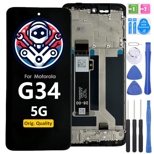 iYAiYO Bildschirm Ersatz Display LCD Touch Screen für Motorola Moto G34 Original mit Rahmen Vormontiertes Display Mit Werkzeug von iYAiYO