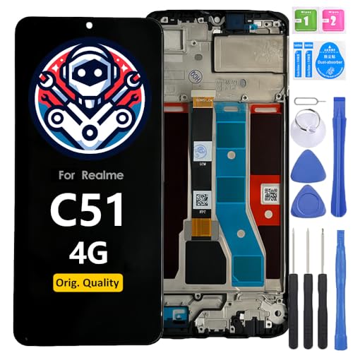 iYAiYO Bildschirm Ersatz Display LCD Touch Screen für Realme C51 Original mit Rahmen Vormontiertes Display Mit Werkzeug von iYAiYO