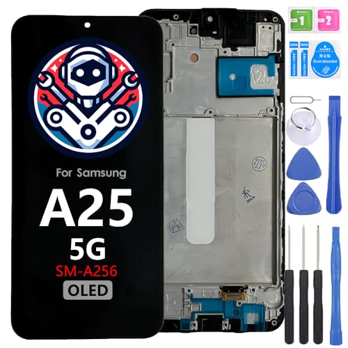iYAiYO Bildschirm Ersatz Display LCD Touch Screen für Samsung Galaxy A25 5G SM-A256 OLED mit Rahmen Vormontiertes Display Mit Werkzeug iYAiYO Bildschirm Ersatz Display LCD Touch Screen für Samsung Galaxy A25 5G SM-A256 OLED mit Rahmen Vormontiertes Display Mit Werkzeug von iYAiYO