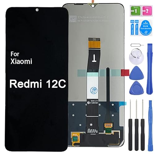 iYAiYO Display Digitalisierer Touchscreen Ersatz kompatibel mit Xiaomi Redmi 12C 22120RN86G Komplettbildschirm mit Werkzeugen-Schwarz von iYAiYO