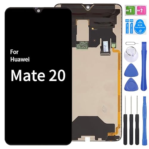 iYAiYO Display Digitalisierer Touchscreen Ersatzteil kompatibel mit Huawei Mate 20 HMA-L29, HMA-L09, HMA-LX9, HMA-AL00, HMA-TL00 Komplettbildschirm mit Werkzeugen, Schwarz von iYAiYO