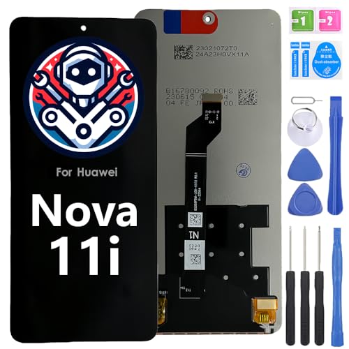iYAiYO LCD-Display, Digitalisierer, Touchscreen, Ersatzteil kompatibel mit Huawei Nova 11i MAO-LX9, MAO-LX9N kompletter Bildschirm mit Werkzeugen, Schwarz von iYAiYO
