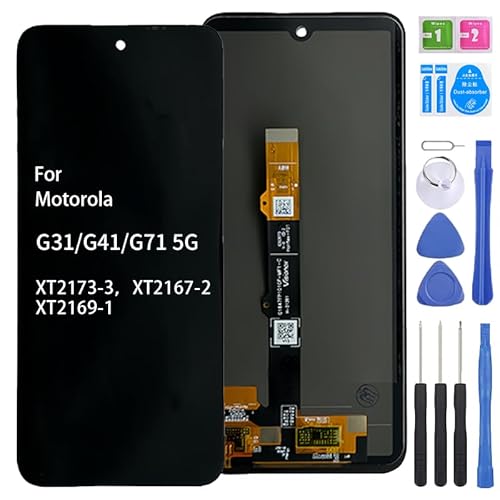 iYAiYO LCD-Display, Digitalisierer, Touchscreen, Ersatzteil kompatibel mit Motorola G31 / G41 / G71 5G XT2173-3, XT2167-2, XT2169-1 Incell Bildschirm komplett mit Werkzeugen, Schwarz von iYAiYO