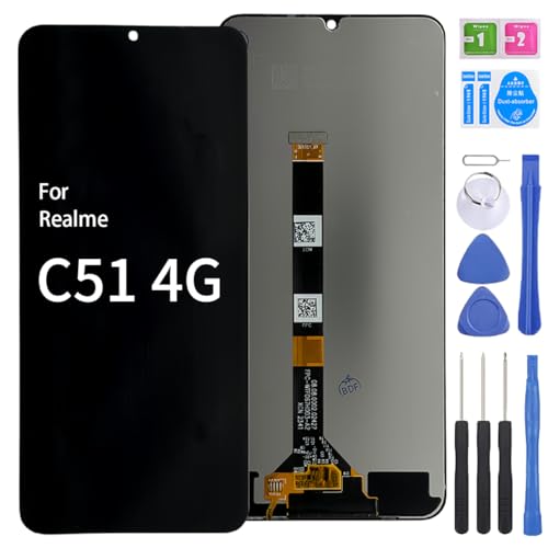 iYAiYO LCD-Display, Digitalisierer, Touchscreen, Ersatzteil kompatibel mit Realme C51 4G RMX3830, kompletter Bildschirm mit Werkzeugen, Schwarz von iYAiYO
