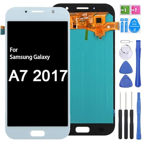 iYAiYO OLED-Display Digitalisierer Touchscreen Ersatzteil kompatibel mit Samsung A7 2017 SM-A720F, SM-A720S kompletter Bildschirm mit Werkzeugen, Blau von iYAiYO