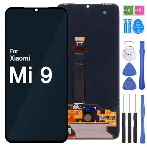 iYAiYO OLED-Display Digitalisierer Touchscreen Ersatzteil kompatibel mit Xiaomi Mi 9 M1902F1G Bildschirm komplett mit Werkzeugen - Schwarz von iYAiYO