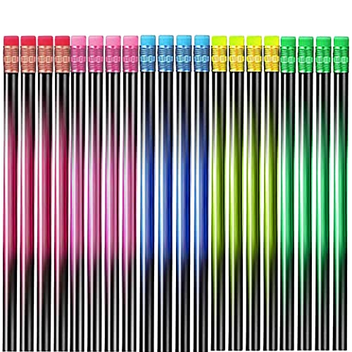 iYLin002511021217 20 Stück Farbwechsel Stimmungsstift Wechsel Stimmung Bleistift Farbwechsel Stifte Mit Radiergummi Thermochrome Wechsel Stifte Holzstifte Bunt-therm Für Erwachsene Und Kinder von iYLin002511021217