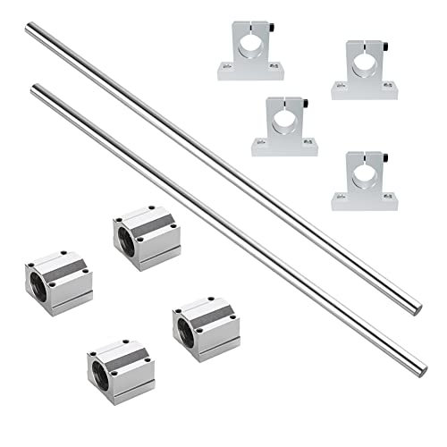 iYueMps 2 Stück 550mm Linearwelle 8mm Durchmesser Linearführung Set Horizontale Präzisionswelle Linearschiene mit Linearkugellager Wellen halterung Vertikaler für 3D Drucker CNC DIY von iYueMps
