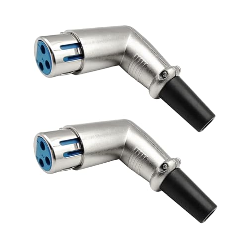 iYueMps 2 Stück 90 Grad 3Pin XLR Buchse Steckverbinder, XLR-F Buchse Audio Mic Mikrofonstecker XLR-Lötanschluss, XLR Kabelenden Löten Typ Adapter iYueMps 2 Stück 90 Grad 3Pin XLR Buchse Steckverbinder, XLR-F Buchse Audio Mic Mikrofonstecker XLR-Lötanschluss, XLR Kabelenden Löten Typ Adapter von iYueMps