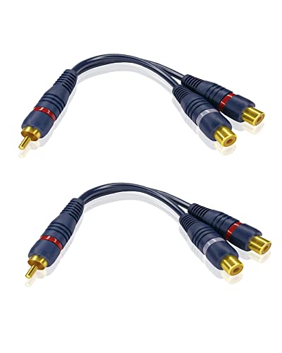 iYueMps Cinch Splitter Cinch Y Kabel 2 Stück 15cm RCA 1 Stecker auf 2 Buchse Adapter RCA Splitter für Verstärker, Heimkino, Subwoofer iYueMps Cinch Splitter Cinch Y Kabel 2 Stück 15cm RCA 1 Stecker auf 2 Buchse Adapter RCA Splitter für Verstärker, Heimkino, Subwoofer von iYueMps