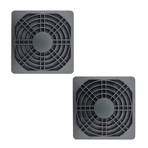 iYueMps PC Lüfter Staubfilter, 2 Stück 40mm Staubfilter mit Lüfterabdeckung, Gehäuselüfter staubfilter, 3-in-1 (2 Lüftergrills und 1 Staubfilter) – schwarz von iYueMps