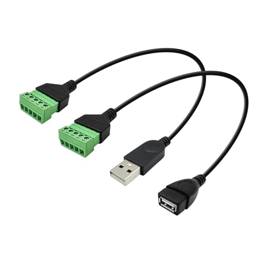 iYueMps USB Terminal Kabel 30cm 1 Paar USB Stecker + Buchse Kabel Adapter USB2.0 Stecker/Buchse Steckverbinder auf 5-Polig Schraubklemmen Datenübertragung Kabel iYueMps USB Terminal Kabel 30cm 1 Paar USB Stecker + Buchse Kabel Adapter USB2.0 Stecker/Buchse Steckverbinder auf 5-Polig Schraubklemmen Datenübertragung Kabel von iYueMps
