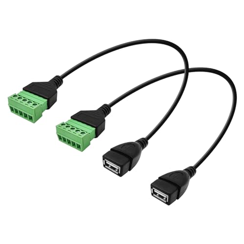 iYueMps USB Terminal Kabel 30cm 2 Stück USB Buchse Kabel Adapter USB2.0 Buchse Steckverbinder auf 5-Polig Schraubklemmen Datenübertragung Kabel iYueMps USB Terminal Kabel 30cm 2 Stück USB Buchse Kabel Adapter USB2.0 Buchse Steckverbinder auf 5-Polig Schraubklemmen Datenübertragung Kabel von iYueMps