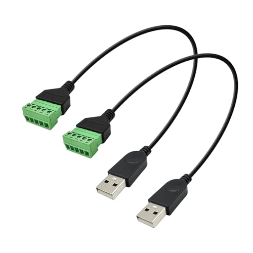 iYueMps USB Terminal Kabel 30cm 2 Stück USB Stecker Kabel Adapter USB2.0 Stecker Steckverbinder auf 5-Polig Schraubklemmen Datenübertragung Kabel iYueMps USB Terminal Kabel 30cm 2 Stück USB Stecker Kabel Adapter USB2.0 Stecker Steckverbinder auf 5-Polig Schraubklemmen Datenübertragung Kabel von iYueMps