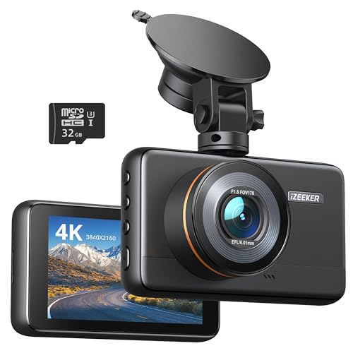 iZEEKER 4K Dashcam Front, 2160P Autokamera mit kostenloser 32GB Karte, Nachtsicht Dashcam mit Schleifenaufzeichnung, G-Sensor Auto Lock, Parkmodus, WDR 400 iZEEKER 4K Dashcam Front, 2160P Autokamera mit kostenloser 32GB Karte, Nachtsicht Dashcam mit Schleifenaufzeichnung, G-Sensor Auto Lock, Parkmodus, WDR 400 von iZEEKER