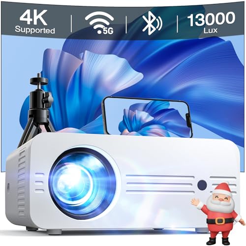 Beamer mit Tasche, Full HD 1080P 4K Unterstützt 13000 Lux, iZEEKER Mini Beamer 5G WiFi Bluetooth, Projektor Handy 300” Heimkino Kompatibel mit iOS Android HDMI TV Stick PS5 (Stativ Inklusive) Beamer mit Tasche, Full HD 1080P 4K Unterstützt 13000 Lux, iZEEKER Mini Beamer 5G WiFi Bluetooth, Projektor Handy 300” Heimkino Kompatibel mit iOS Android HDMI TV Stick PS5 (Stativ Inklusive) von iZEEKER