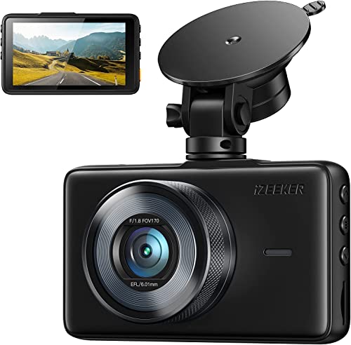 iZEEKER Dashcam Auto 1080P, Autokamera mit 3 Zoll LCD-Bildschirm, 170 ° Weitwinkel, 360° Drehbarer Saugnapf, Super Nachtsicht, G-Sensor, WDR, Parkmodus, Loop-Aufnahme von iZEEKER