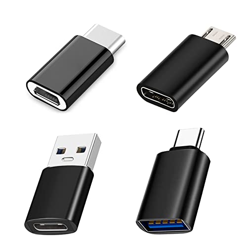 iZhuoKe 4 Stück USB-C Adapter,USB C zu USB 3.0 OTG Adapter, Micro USB auf USB C Adapter Buchse zu Stecker, Typ-C,Kompatibel mit PC,Galaxy Handys,im Auto und Mehr von iZhuoKe