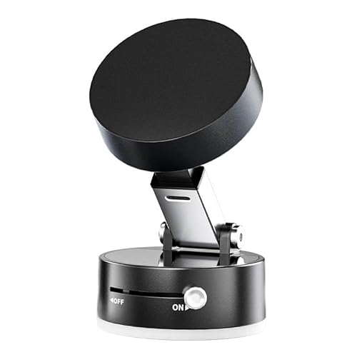 Car Mounted Magnetic Mobile Phone Holder, 360 ° Rotating Navigation Holder, Vacuum Suction Can be Folded and Folded, Suitable for All Mobile Phones (Black) von iacnait