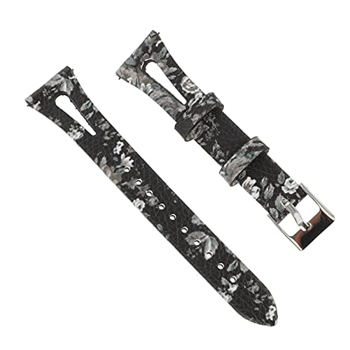 ibasenice Echtes Leder Uhr Band Gedruckt Uhr Strap Quick Release Rindsleder Armband Ersatz mit Metall Schnalle Kompatibel mit Uhr 20Mm Grau von ibasenice