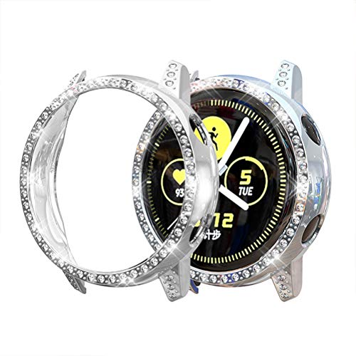 ibasenice Kompatibel für Watch, Uhrenschutzhülle [Diamond-Studded] TPU Bumper Watch Cover Kompatibel für Watch Active (Silber) von ibasenice
