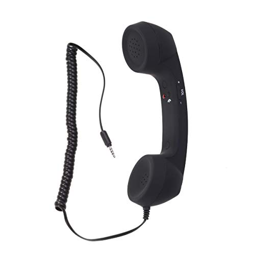 ibasenice Retro-Kopfhörer Wählscheibentelefon Retro-Handy-Hörer 3. 5 Mm Kopfhörer- Handy Externes Retro-Mikrofon Einstellbarer Ton Handy-Empfänger Für Telefon Telefonhörer Handy-Mobilteil von ibasenice