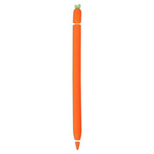 ibasenice Stift Stift Abdeckung Kreative Silikon Karotte Schutz Bleistift Abdeckung mit 5 Kappe Anti-Rutsch-Bleistift Hülle Kompatibel für Apfel Bleistift 1/2 (Orange) von ibasenice