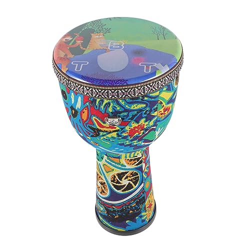 ibasenice handtrommel tambourine Afrikanische Schlaginstrumente trommeln drum handbetätigte Schlagglocken Trommel mit Stoffbemalung trommel Afrikanische Trommel für PVC von ibasenice