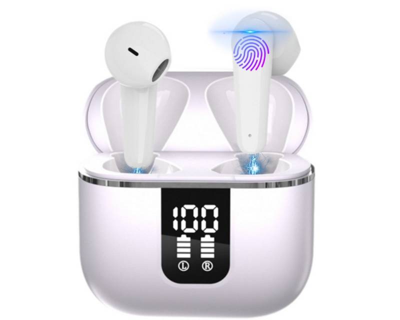 ibettertec Bluetooth Kopfhörer, Kopfhörer Kabellos Bluetooth 5.3 Noise Cancelling In-Ear-Kopfhörer (Active Noise Cancelling (ANC), ENC Lärmreduzierung, Touch Control, IPX7 Wasserdicht, Noise Cancelling Ohrhörer, 60 Std Akku, Aufladen mit USB-C) von ibettertec