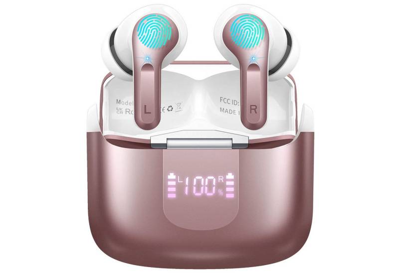 ibettertec Bluetooth Kopfhörer,Kopfhörer Kabellos Bluetooth 5.3 In Ear Kopfhörer In-Ear-Kopfhörer (AMA derselbe Bestseller mit 4 ENC Mikrofon,2025 Neue Kabellose Kopfhörer Noise Cancelling Earbuds mit 40H Deep Bass,USB-C,IP7 Wasserdicht Ohrhörer, IPX7 wasserdichte Ohrhörer,Tiefer Bass,Bluetooth Kopfhörer for Sport) von ibettertec