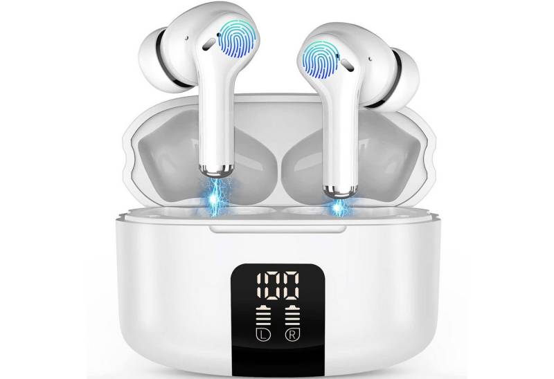 ibettertec Bluetooth Kopfhörer In-Ear Kopfhörer, Wireless 5.3,  IPX5 wasserdicht Bluetooth-Kopfhörer (Bluetooth, HiFi Stereo,LED-Anzeigey, mit 4 ENC Mikrofon, ENC Lärmreduzierung) von ibettertec