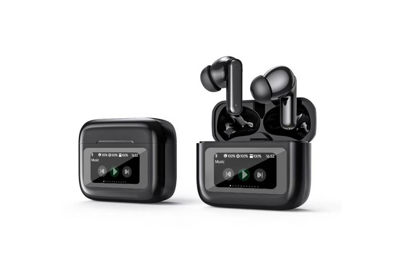ibettertec Bluetooth Kopfhörer mit Touchscreen, In Ear Kopfhörer Kabellos In-Ear-Kopfhörer (Reduzierung des Anrufrauschens und Intelligente Bassoptimierung, Bluetooth 5.4 mit ANC/ENC Noise Cancelling Mic, 48Std Tiefer Bass Earbuds mit 5 EQ-Modi, USB-C, IP7 Wasserdicht Ohrhörer, Schwarz, Open Ear Kopfhörer, In Ear Ohrhörer, TWS wireless In-Ear-Kopfhörer, für Übung, Büro und Langzeitgebrauc) von ibettertec