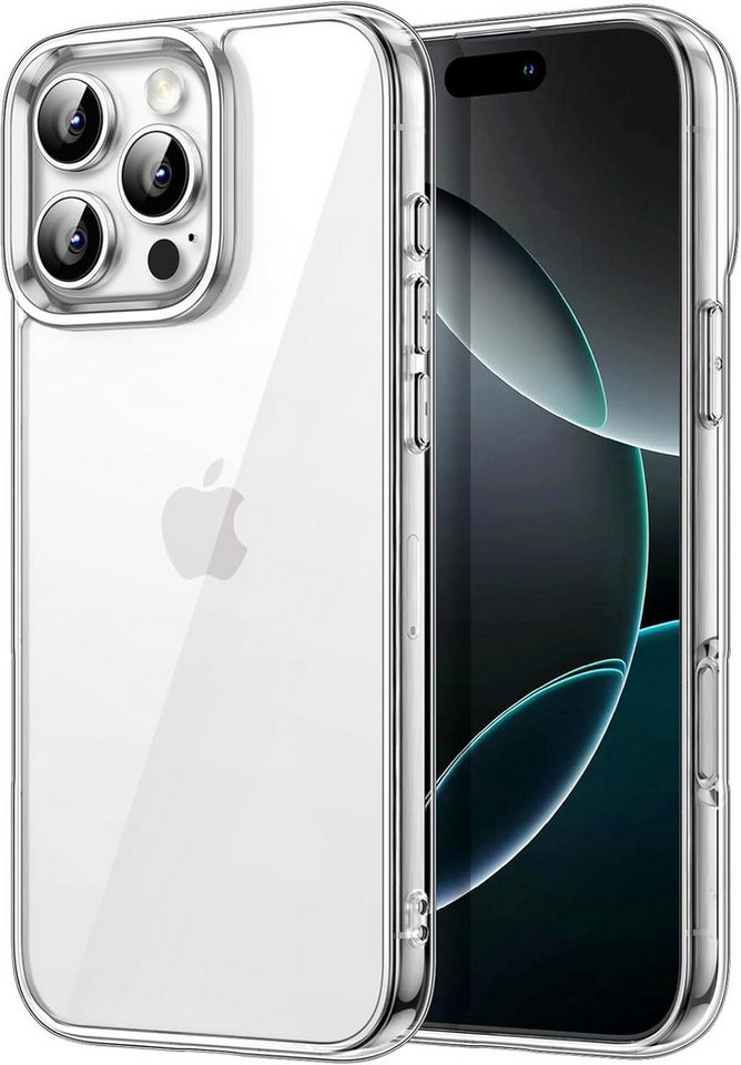 ibettertec Handyhülle Hülle für iPhone 16 Pro 6,3 Zoll, Anti-Kratzer Transparent Rückseite, Stoßfeste dünne Silikon hülle,Kameraschutz,TPU Handyhülle-Durchsichtig von ibettertec