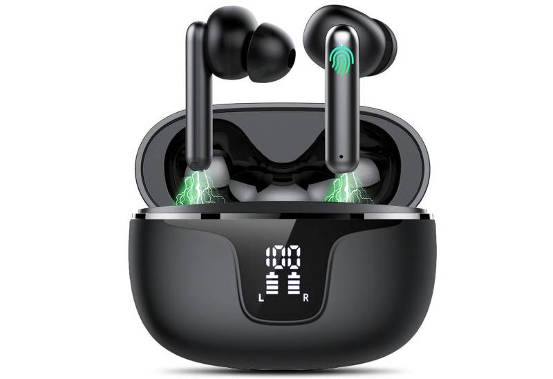 ibettertec In Ear Kopfhörer,Kopfhörer Kabellos Bluetooth 5.3,In Ear Kopfhörer Bluetooth-Kopfhörer (Voice Assistant, ANC Noise Cancelling Ohrhörer, 36 Stunden Spielzeit, IPX5 Wasserdicht,LED Anzeige,USB-C Schnelles Aufladen) von ibettertec