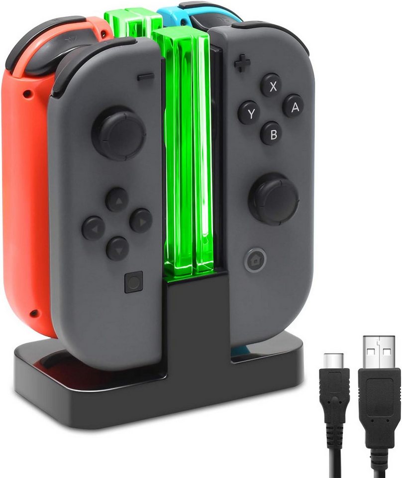 ibettertec Ladestation für Nintendo Switch 4 in 1 Joy-Con Controller Induktions-Ladegerät (Controller-Ladestation, Joy-Con Ladegerät Typ-C Kabel, mit individueller LED-Anzeige, Controller Ladestation Kompatibel mit JoyCons) ibettertec Ladestation für Nintendo Switch 4 in 1 Joy-Con Controller Induktions-Ladegerät (Controller-Ladestation, Joy-Con Ladegerät Typ-C Kabel, mit individueller LED-Anzeige, Controller Ladestation Kompatibel mit JoyCons) von ibettertec