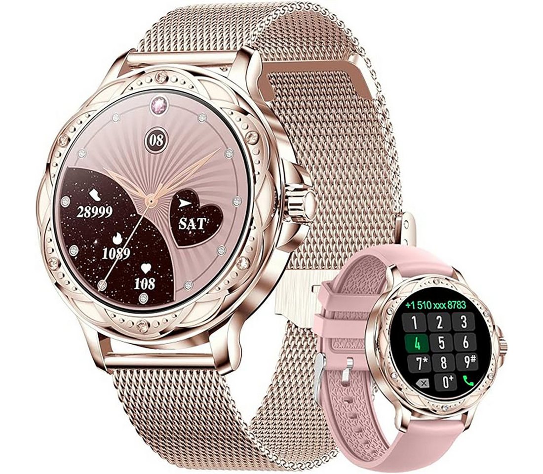 ibettertec Smartwatch, Fitness Tracker uhr für Damen Herren mit Telefonfunktion Smartwatch (3.1/1,2" HD Voll Touchscreen cm) Smartwatch Fitness Tracker Uhr, IP67 Wasserdicht, Fitnessuhr Tracker mit Pulsmesser Schrittzähler Schlafmonitor von ibettertec