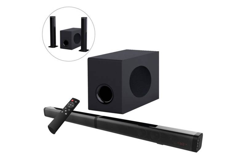 ibettertec Soundbar für TV Geräte, 2-in-1 Soundbar mit Subwoofer für Fernseher Soundbar 2.1 (Bluetooth 5.0 Home Theater Surround Sound System für TV Lautsprecher Heimkino, Bluetooth/HDMI(ARC)/AUX/Optisch/USB, Fernbedienung und Wandmontage-Kit) von ibettertec