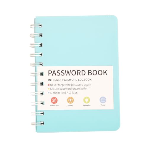 Icceemee Passwort-Schutzbuch mit alphabetischen Registern, kleines Passwort-Notizbuch für Internet-Website, Adress-Logbuch, Geschenke für Zuhause und Büro (grün) von icceemee