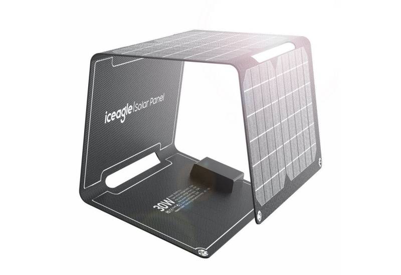 iceagle Solarladepanel PV tragbar faltbar mobiler Stromladecomputer Solarladegerät (SET, 1 Stick, inkl Netzteil kompatibel für iphone, 6/12 V, Fast Charge) von iceagle
