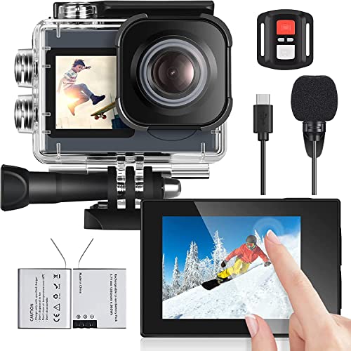 icefox Action Cam 4K Ultra HD 20MP Kamera Unterwasserkamera Wasserdicht 40M 170 Degree Ultra-Weitwinkel WiFi Camcorder EIS Stabilisierung mit Dual 1350 mAh Akku von icefox