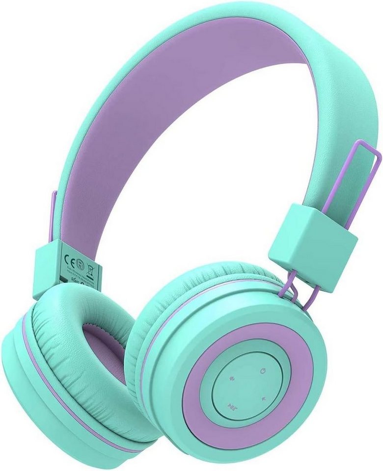 iclever BTH02 Kopfhörer für Kinder mit MIC On-Ear-Kopfhörer (Bluetooth, Verstellbares Stirnband, Faltbar, Kinderkopfhörer am Ohr für Schule) von iclever